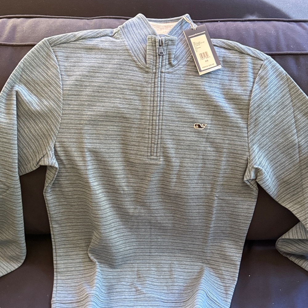 Vineyard Vines Blue striped  Zip Up Sweater